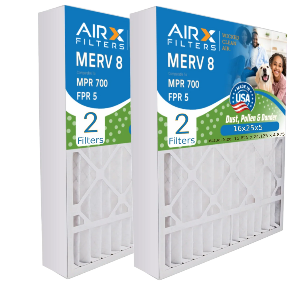 16x25x5 Air Filter MERV 8 Comparable to MPR 700 & FPR 5 appropriate with ReservePro 4511 Premium USA Made 16x25x5 Furnace Filter 2 Pack by AIRX FILTERS WICKED CLEAN AIR.