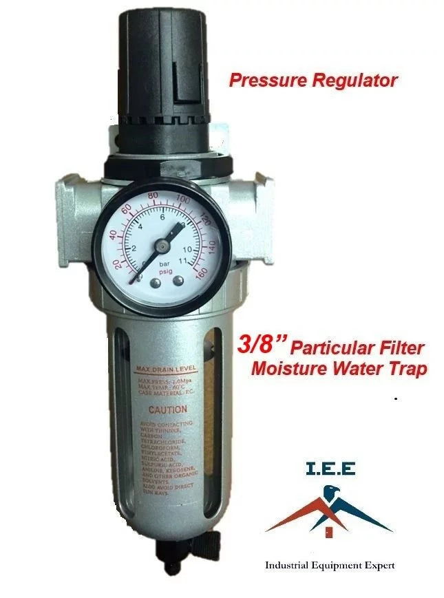 3/8" Pressure Regulator / Particulate Filter Moisture moisture Trap Compressed Air