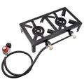 Htovila Propane Gas Double Cast Iron Stove for Patio Camping BBQ Cooking (Standard),  Furnace for  Excursions