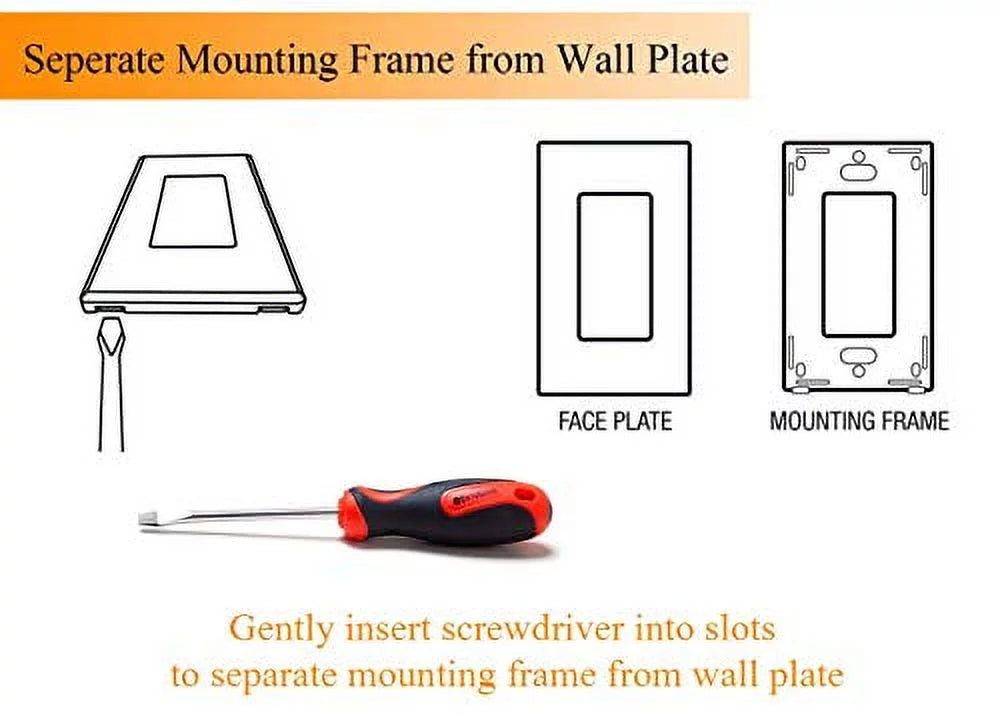 Cloudy Bay in Wall Dimmer Switch for LED Light/CFL/Incandescent,3-Way Single Pole Dimmable Slide,600 Watt max,shield Plate Included