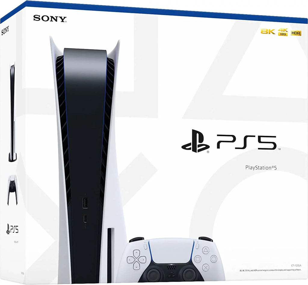 Playstation 5  PS5 Disc Version Gaming Console - x86-64-AMD Ryzen Zen 8 Cores CPU, AMD Radeon RDNA, 4K UHD Blu-Ray, 16GB GDDR6 Memory, Ultra-High Speed 825GB SSD, WiFi 6, BT 5.1, Ethernet