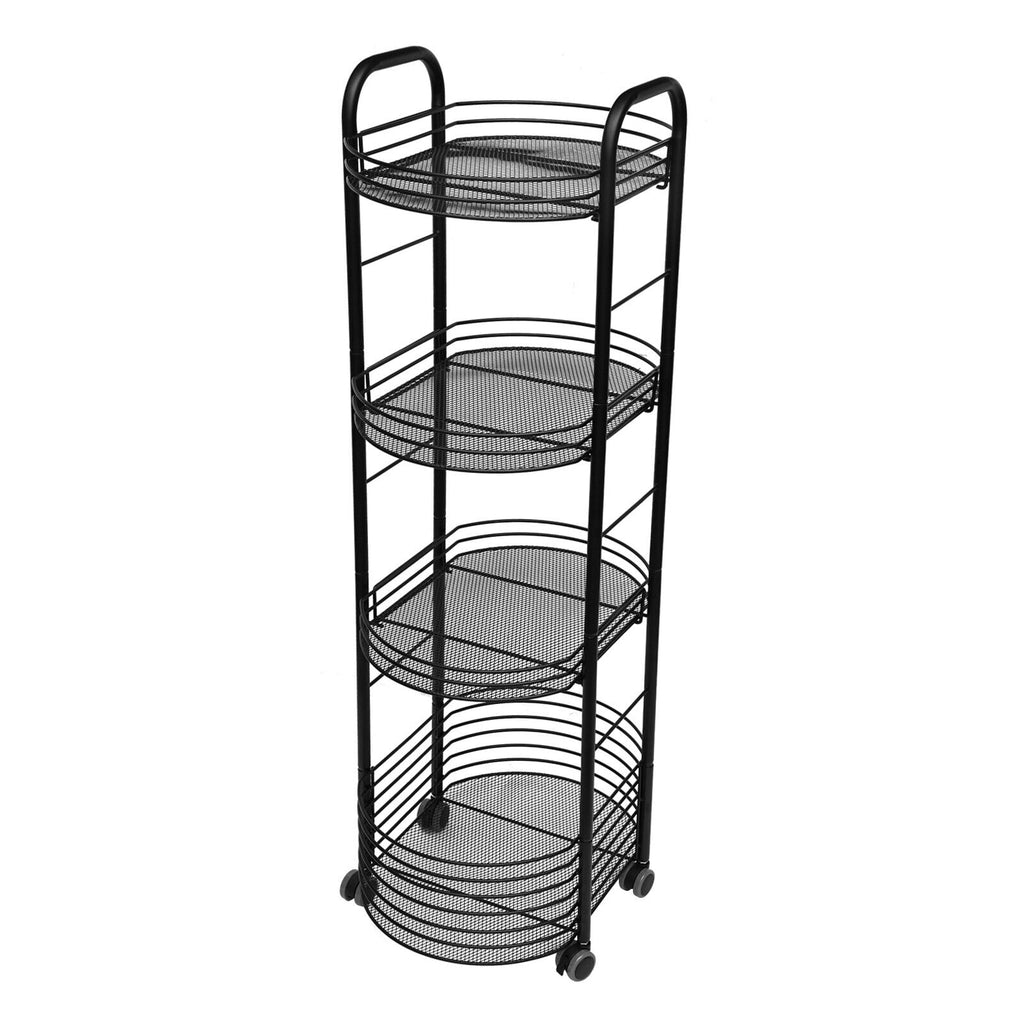4 Tier Movable Storage Trolley Cart Utility Storage Rack Kitchen Organizer Shelf
