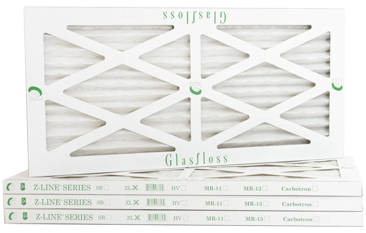 Glasfloss 10x18x1 - MERV 10 -Qty:4 - Furnace Air Filter - Made in USA (Actual Size: 9.5 x 17.5x7/8 inch)