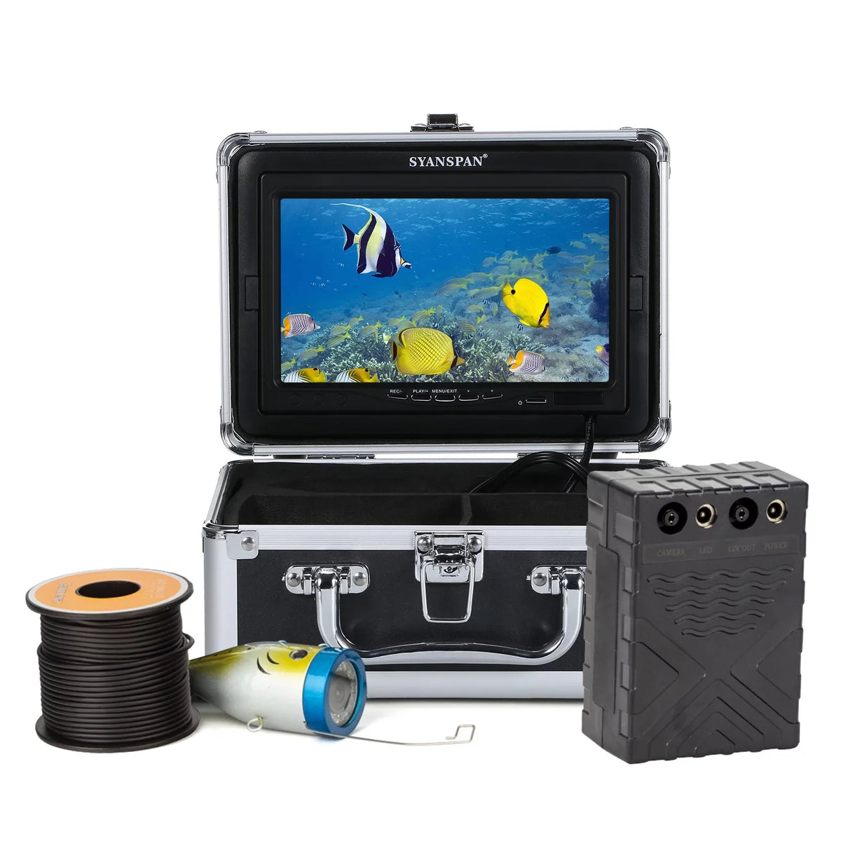 moobody Underwater Fishing Camera Fish Finder with 12LEDs 7Inch/9Inch LCD Display 15M/30M/50M Cable IP68 Waterproof for Sea Lake ship Ice Fishing