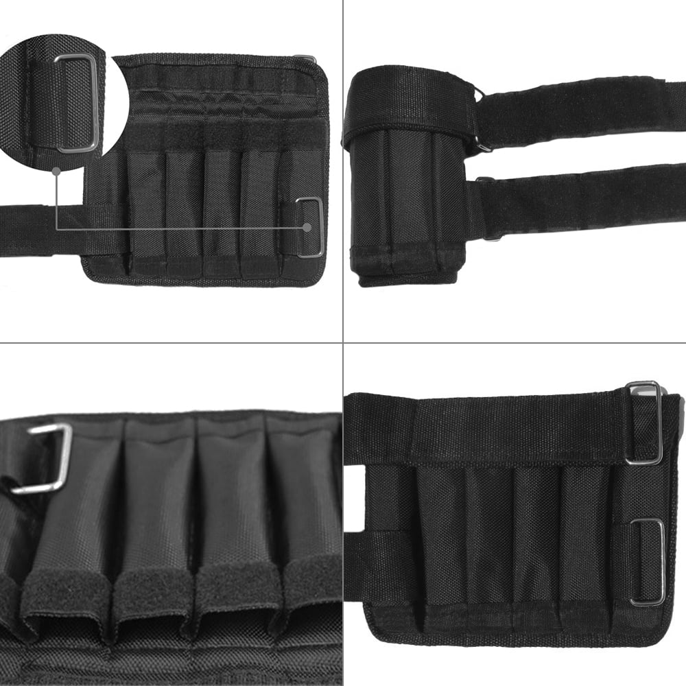 Abody 2 Packs Max Loading 5/10kg Adjustable Wrist Weighted Oxford Ankle Weighted Exercise Weight Loading Wraps Strength Training (Empty)
