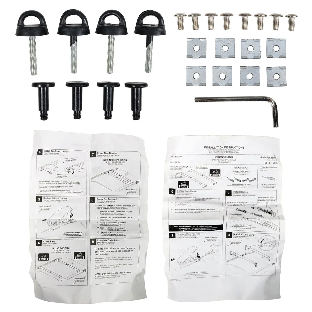 Ikon Motorsports suitable with 13-16 Mazda CX-5 CX5 OE Style Cross Bar Roof Rack Black Aluminum