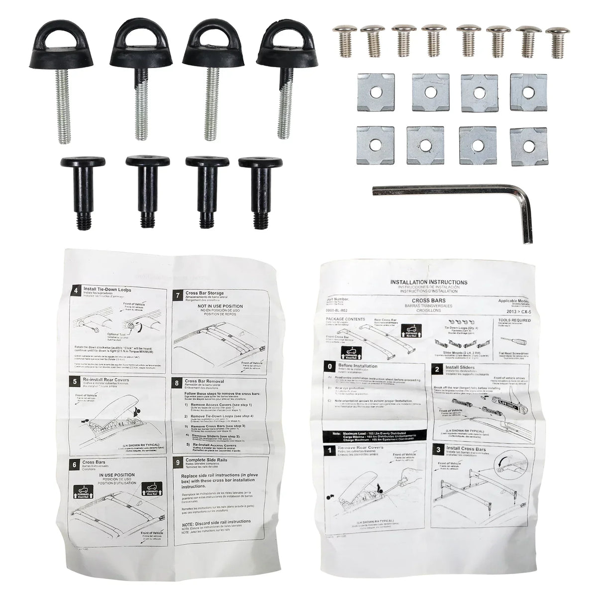 Ikon Motorsports suitable with 13-16 Mazda CX-5 CX5 OE Style Cross Bar Roof Rack Black Aluminum