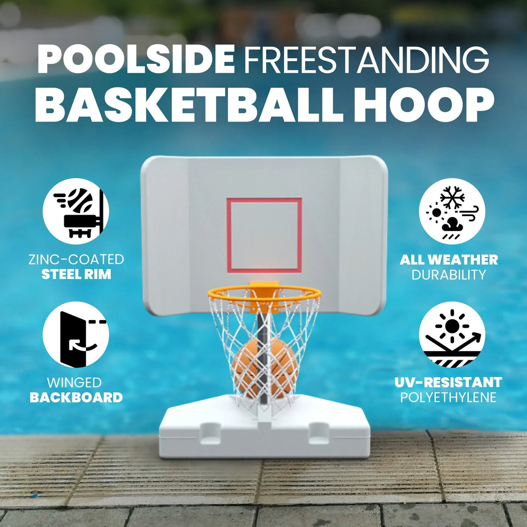 Pool Shot Wing It Freestanding Basketball Hoop, White. Good Ideas 15 in