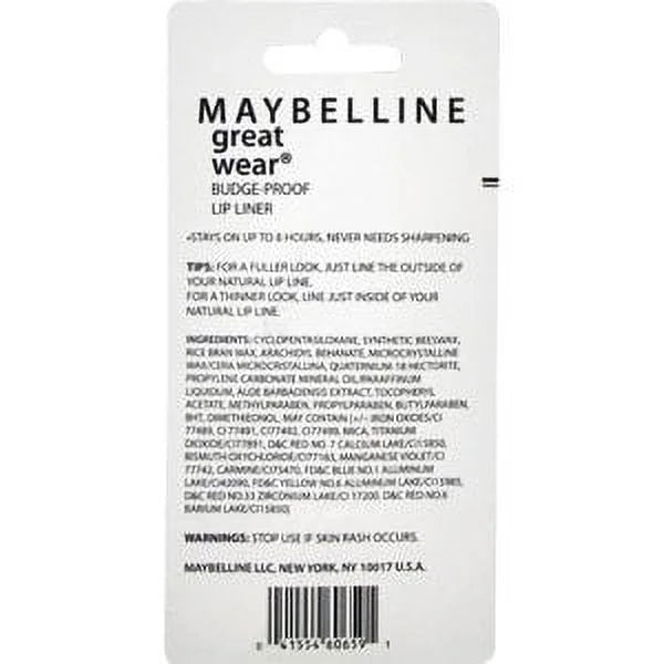 3 Pack Maybelline excellent Wear Budge Proof Lip Liner Brick - 1 Pencil.