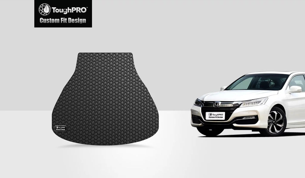 ToughPRO - Trunk Mat suitable with HONDA Accord - All atmospheric conditions Heavy Duty (Made in USA) - Black Rubber - 2014