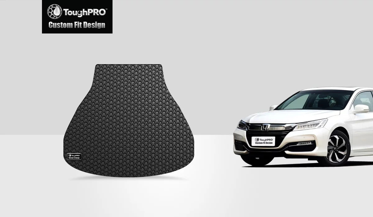 ToughPRO - Trunk Mat suitable with HONDA Accord - All atmospheric conditions Heavy Duty (Made in USA) - Black Rubber - 2014