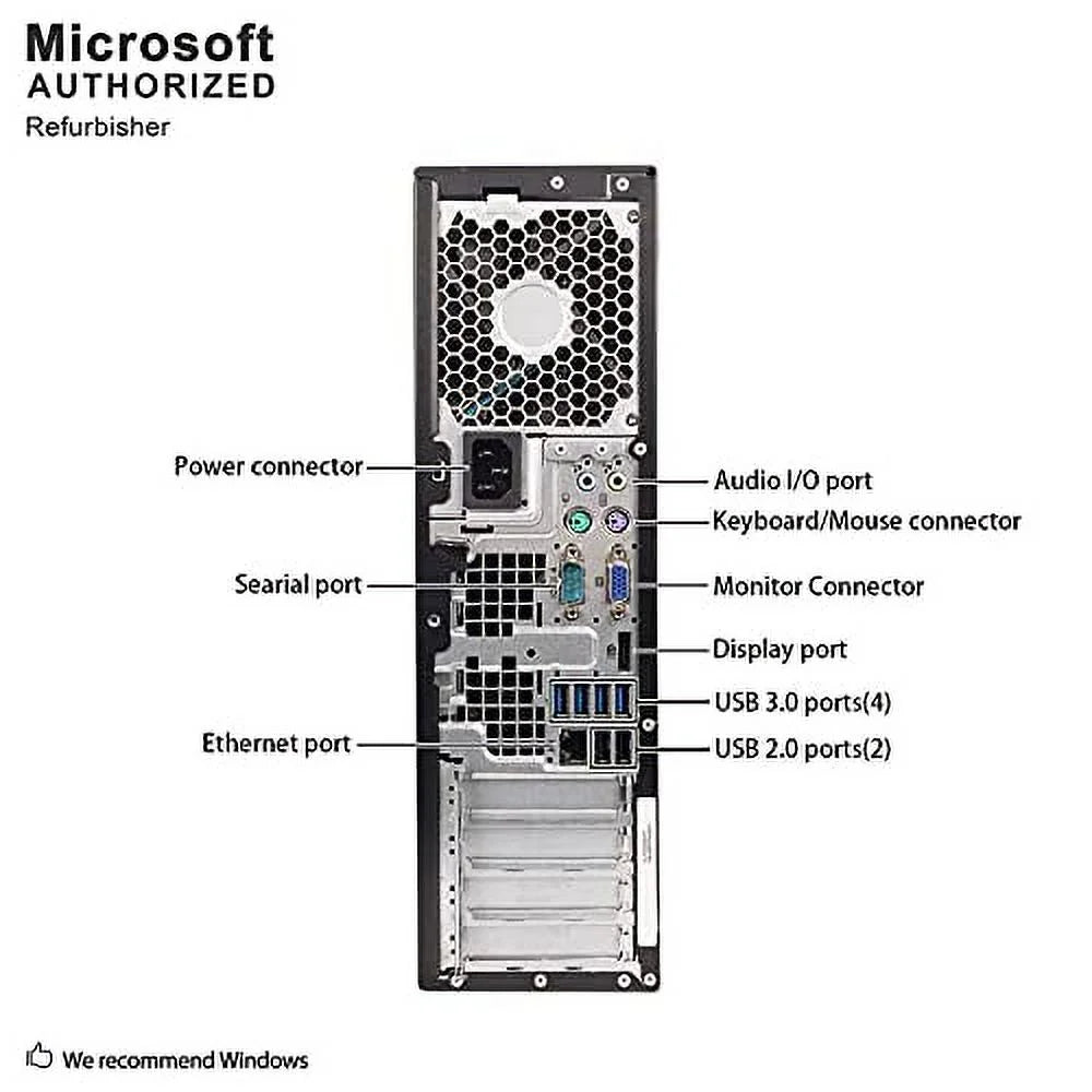 Compaq Pro 6305 SFF Business Desktop PC, AMD A6 5400B up to 3.8G,8G,1T SSD, DVD, WiFi, BT 4.0, VGA, DP, Win 10 64 Bit-Multi Language(AMD A6)(used)