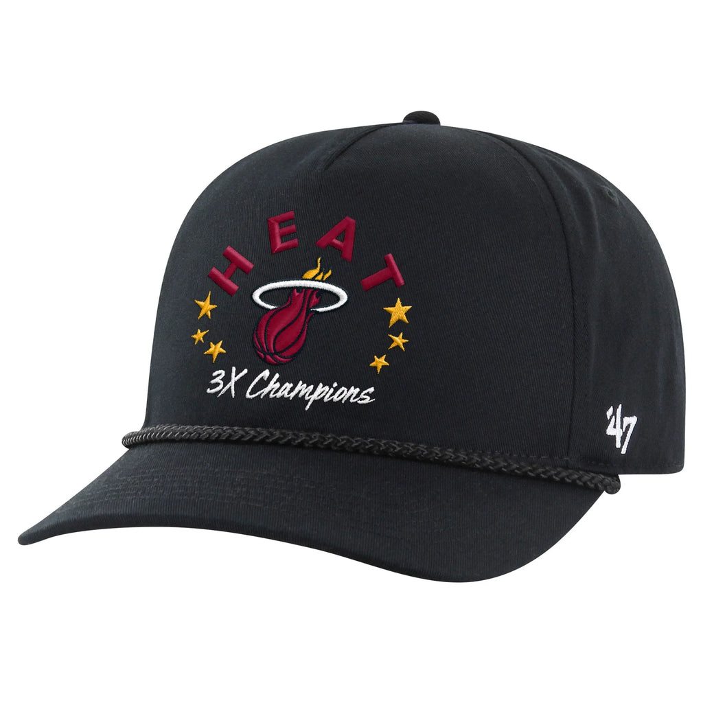 Men's '47 Black Miami Heat Champs Global Star Hitch Adjustable Hat - OSFA