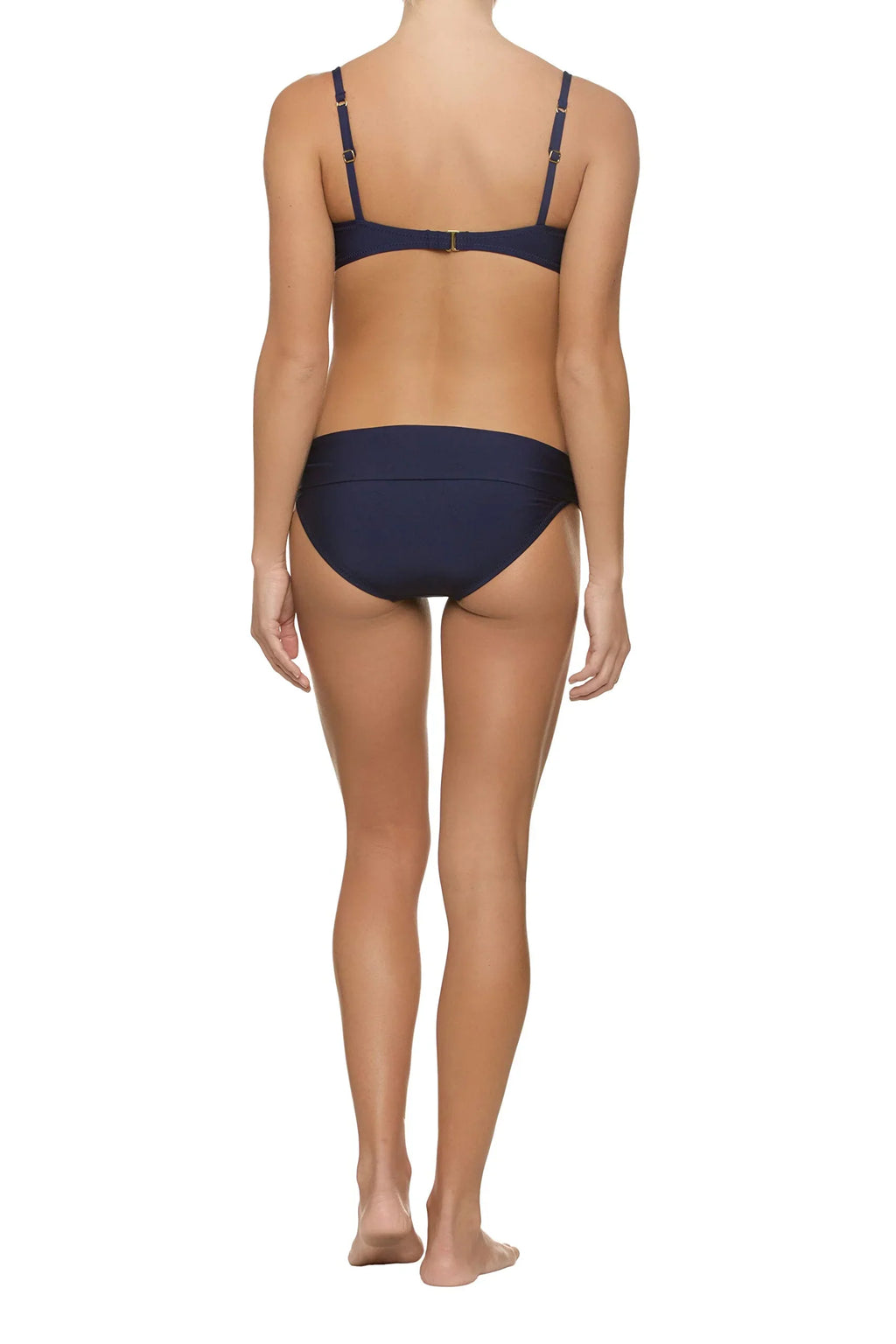 Helen Jon Women's Fold-Over Hipster Swimwear Bottoms Navy Size Medium