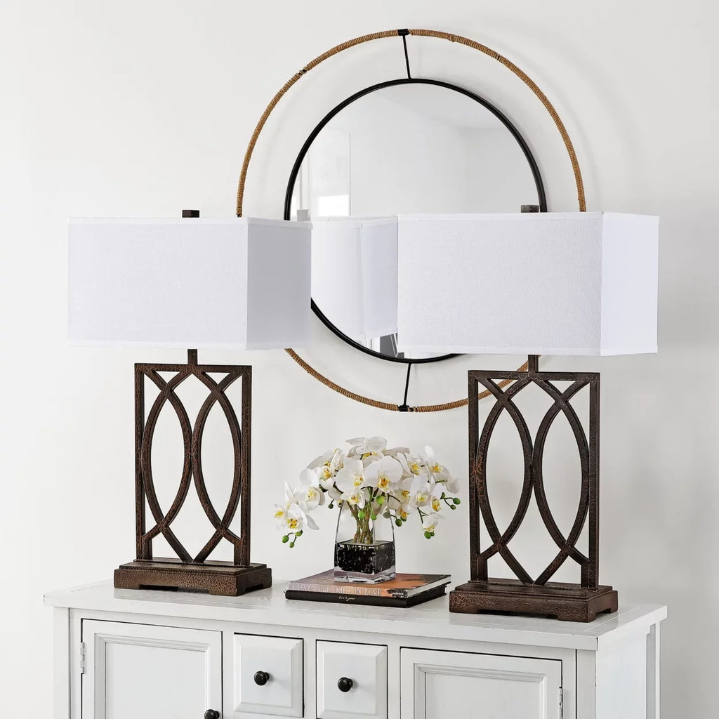 H Interlocking Arcs Table Lamp, Set of 2. Safavieh Jago 29.5 in