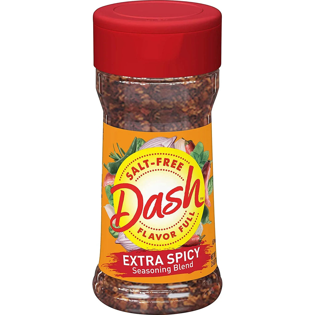 Bottles (Pack of 12). Dash Salt-Free Extra Spicy Seasoning Blend, 2.5 oz