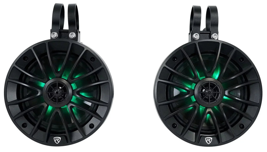 (4) Rockville PT65BR 6.5 inch Powered Bluetooth LED Tower Speakers For ATV/UTV/RZR