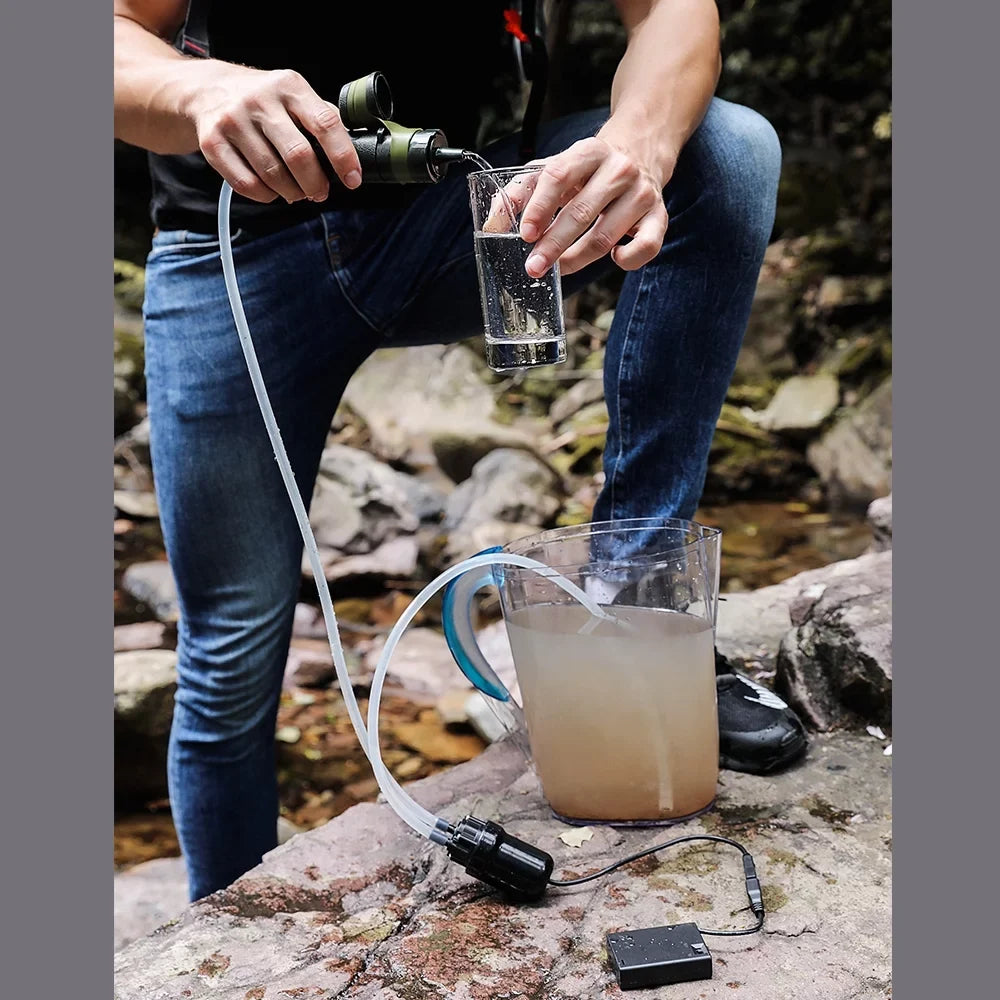 Portable moisture Filter with Pump, uses Nano Technology that Removes Bacteria and Virus / Purifies Drinking aqua