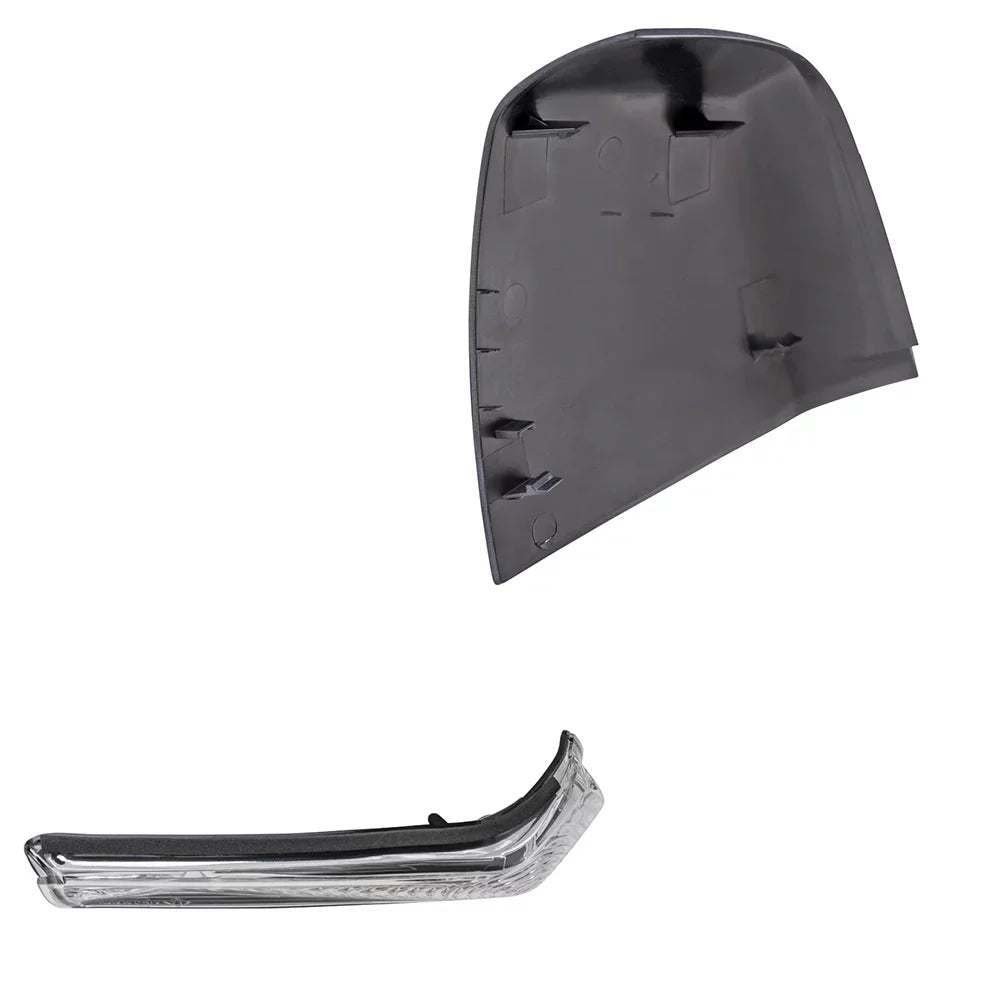 Brock Aftermarket Replacement Passenger Right Door Mirror protector Paint To Match Gray And Turn Signal Light Set suitable With 2015-2021 RAM Promaster City SLT/Tradesman SLT