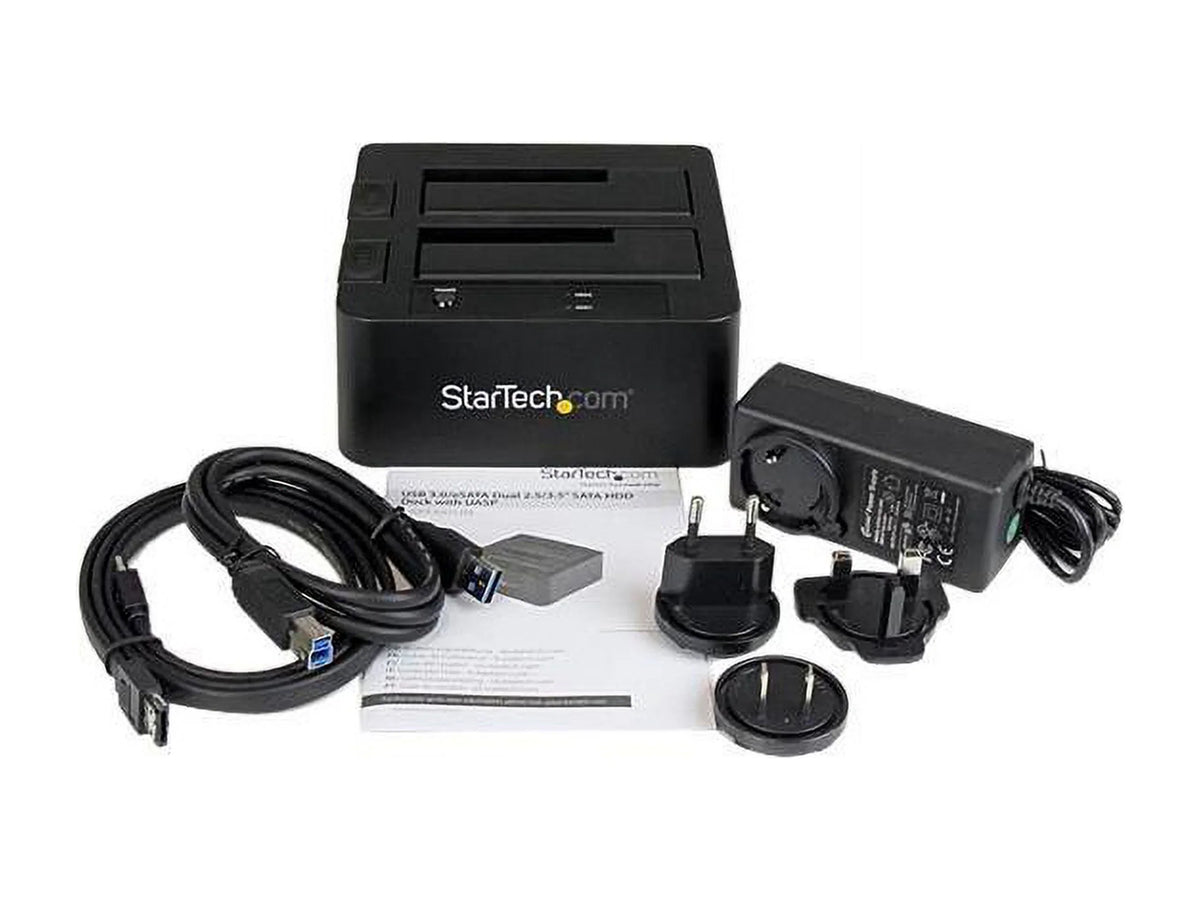 StarTech.com USB 3.0 / eSATA Dual Hard Drive Docking Station with UASP for 2.5/3.5in SATA SSD / HDD – SATA 6 Gbps USB 3.0 Dual Drive Dock