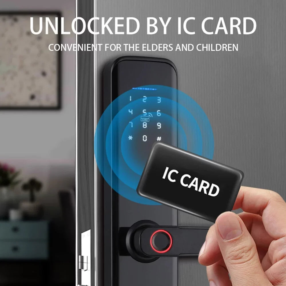Dcenta WAFU Smart Lock Fingerprint Door Lock with Handle Deadbolt Key Attributes suitable with APP