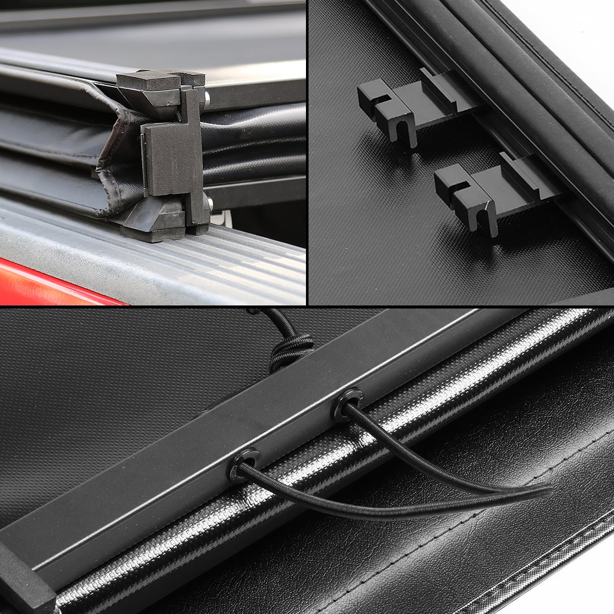 DNA Motoring TTC-TRISOFT-056 For 2007 to 2021  Tundra 5.5' Bed Fleetside Adjustable Tri -Fold Soft Top Trunk Tonneau protector 20 19 18 17 16 15 14 13 12 11 10 09 08