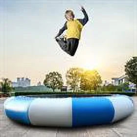 DENEST 17-ft Inflatable liquid Trampoline Swimming Pool Lake Bounce Floating Island moisture Sport Blue Max Capacity 400kg/ 880lbs