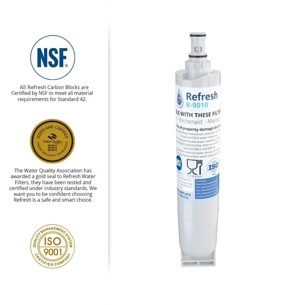 Replacement liquid Filter Filter for Whirlpool 4396508 / R-9010 (6-Pack) -by Refresh