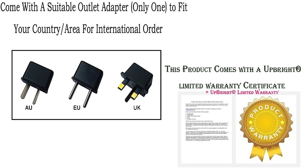 UpBright 15V AC/DC Adapter suitable with Fosi Audio A5 Soundbar 60W Speakers for Computer Desktop TV Projector 18 Inch Sound Bar with 4 EQ Modes HDMI ARC DC15V Power Supply Cord Battery Charger PSU