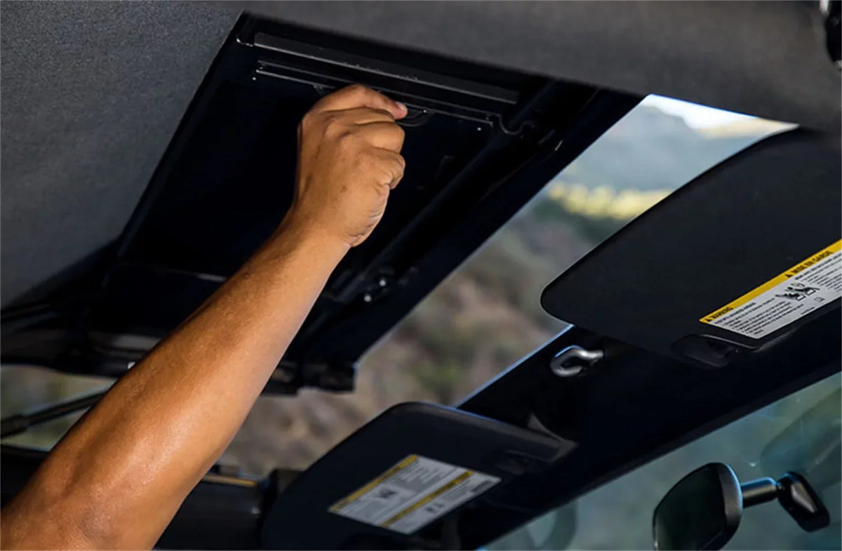Rampage by RealTruck 990235 Trailview Soft Top With Tonneau Style Rear wrap For 2007-2018 Jeep Wrangler 2 Door, Black Diamond