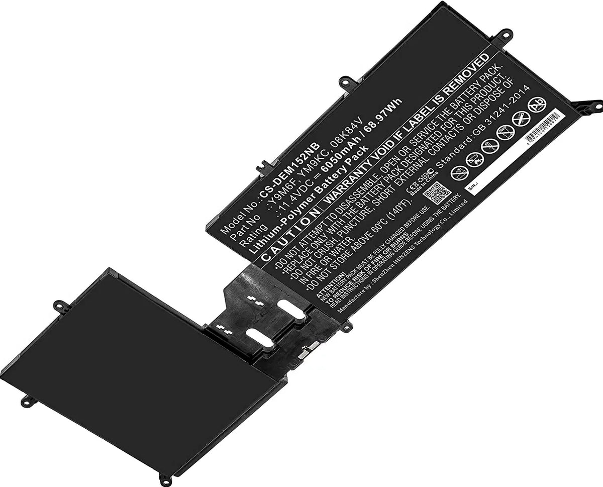 Genuine  Alienware M17 R2 11.4V 76WH 6334MAH Y9M6F Battery W/ Cable YM9KC Laptop Batteries