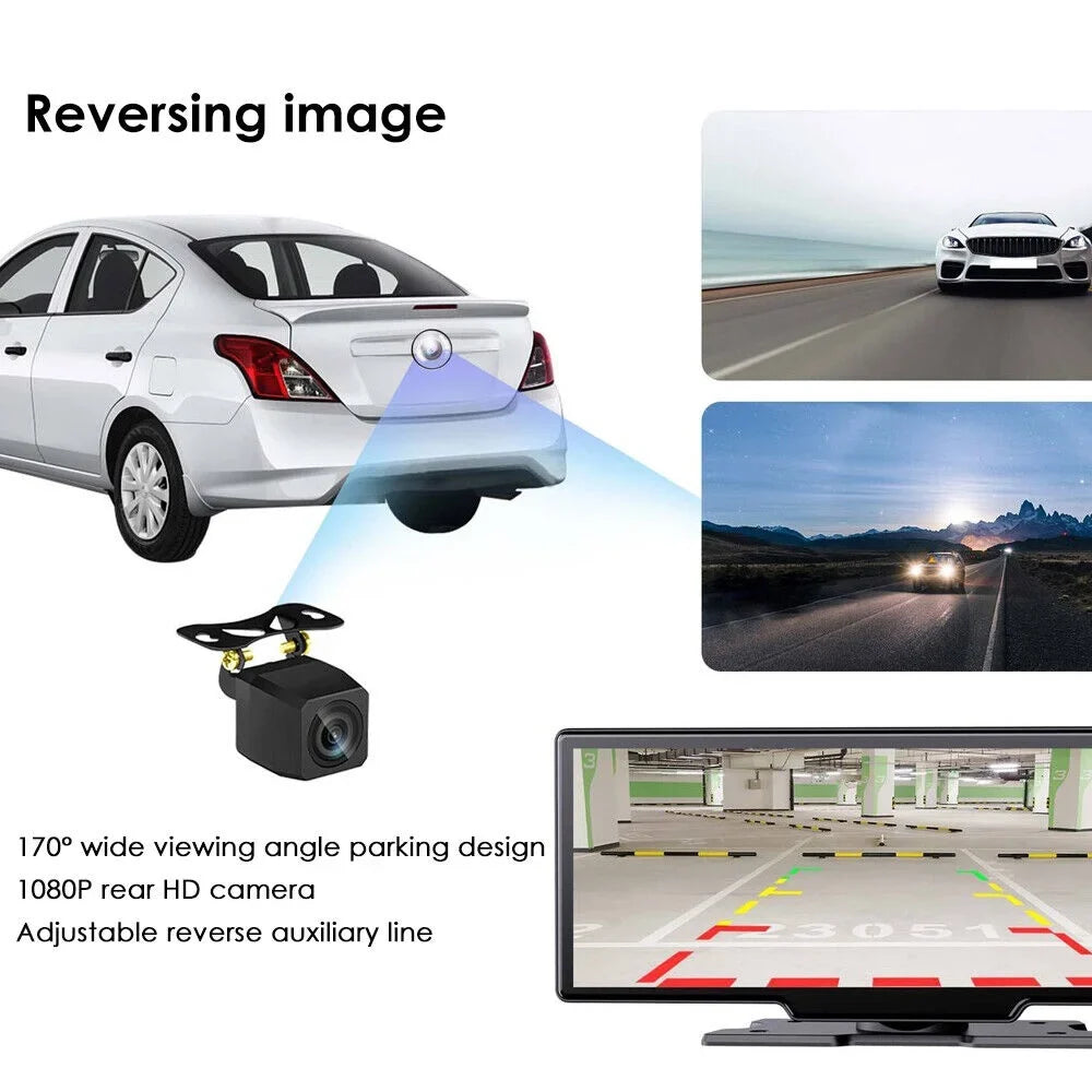Jahy2Tech 2K Wireless 10.26'' Touch Screen Dual Channel Wifi Car DVR Dash Camera Android Auto ".