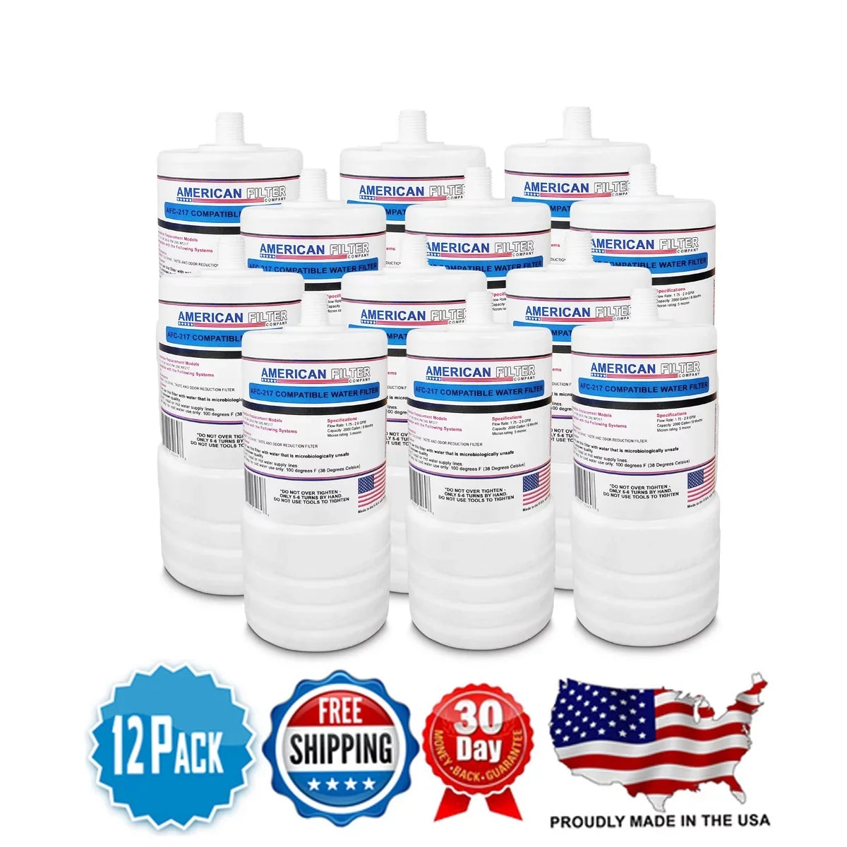 AFC Brand , aqua Filter Cartridge , Model # AFC-APH-217 , suitable with - 12 Pack - Made in U.S.A.