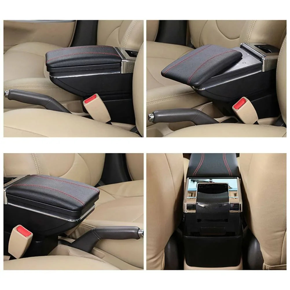 For Honda Jazz/ Fit  2002-2008 Armrest Central Console Storage Box Compartment Black
