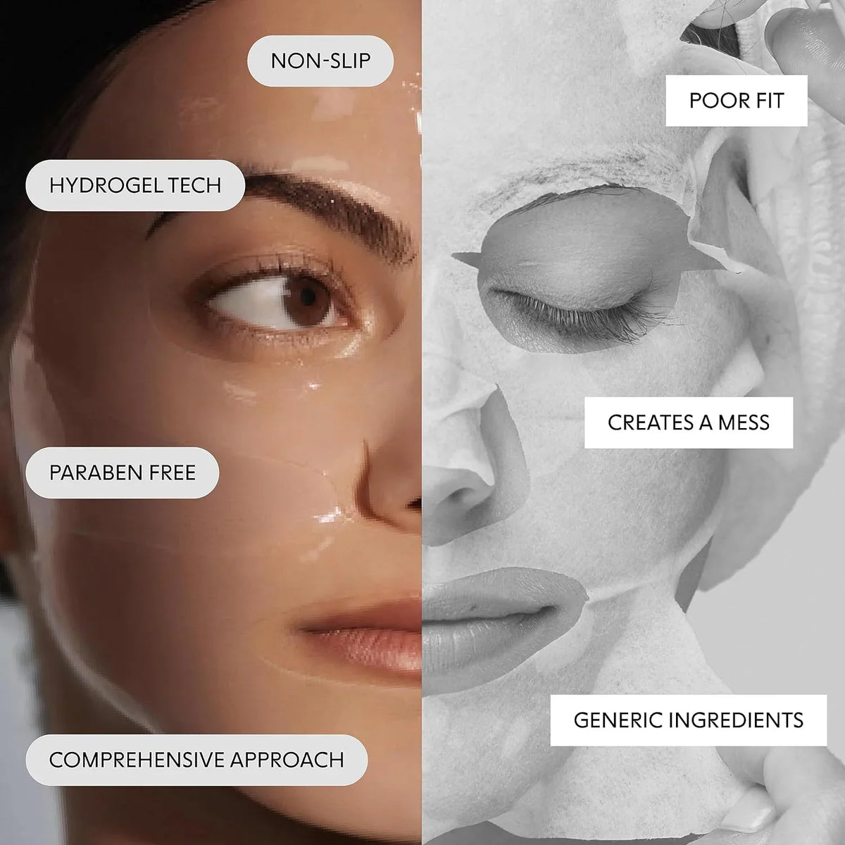 SLEEP - Nighttime Slugging Hydrogel Facial Mask - Leaves Skin Toned, Plump, and Hydrated, and Restored - Layers Skin with Natural Oils, Vitamins, Antioxidants, and Fatty Acids - 5 pc