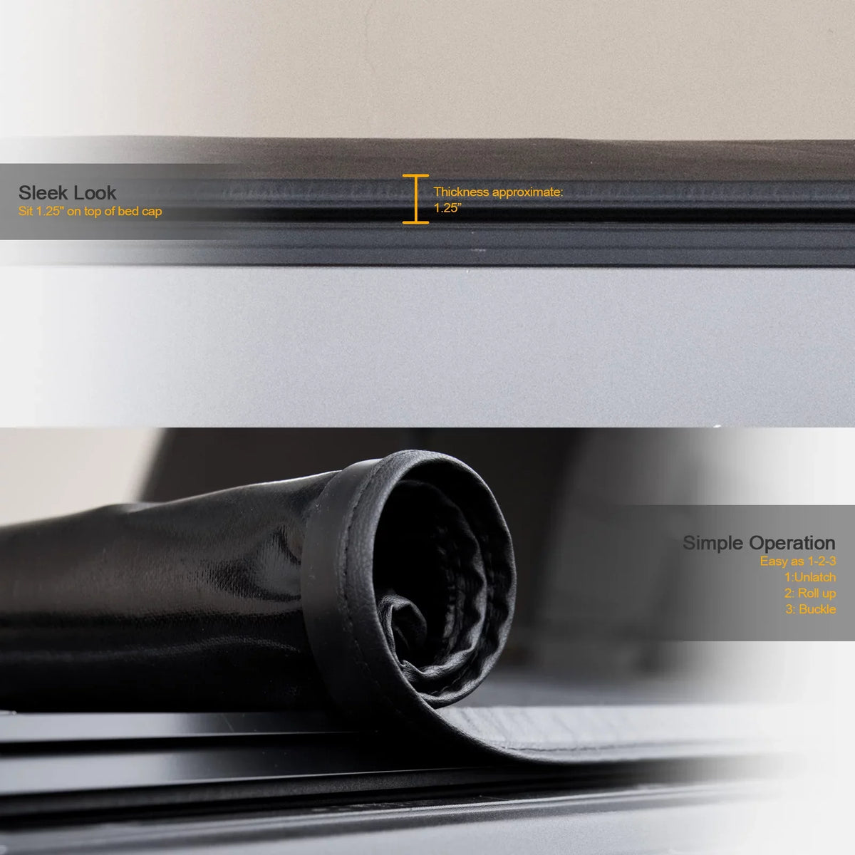 Stehlen 714937188747 Lock And Roll Up Tonneau protector - Black For 2015-2022 Chevy Colorado / GMC Canyon 6 Feet ( 72" ) Bed