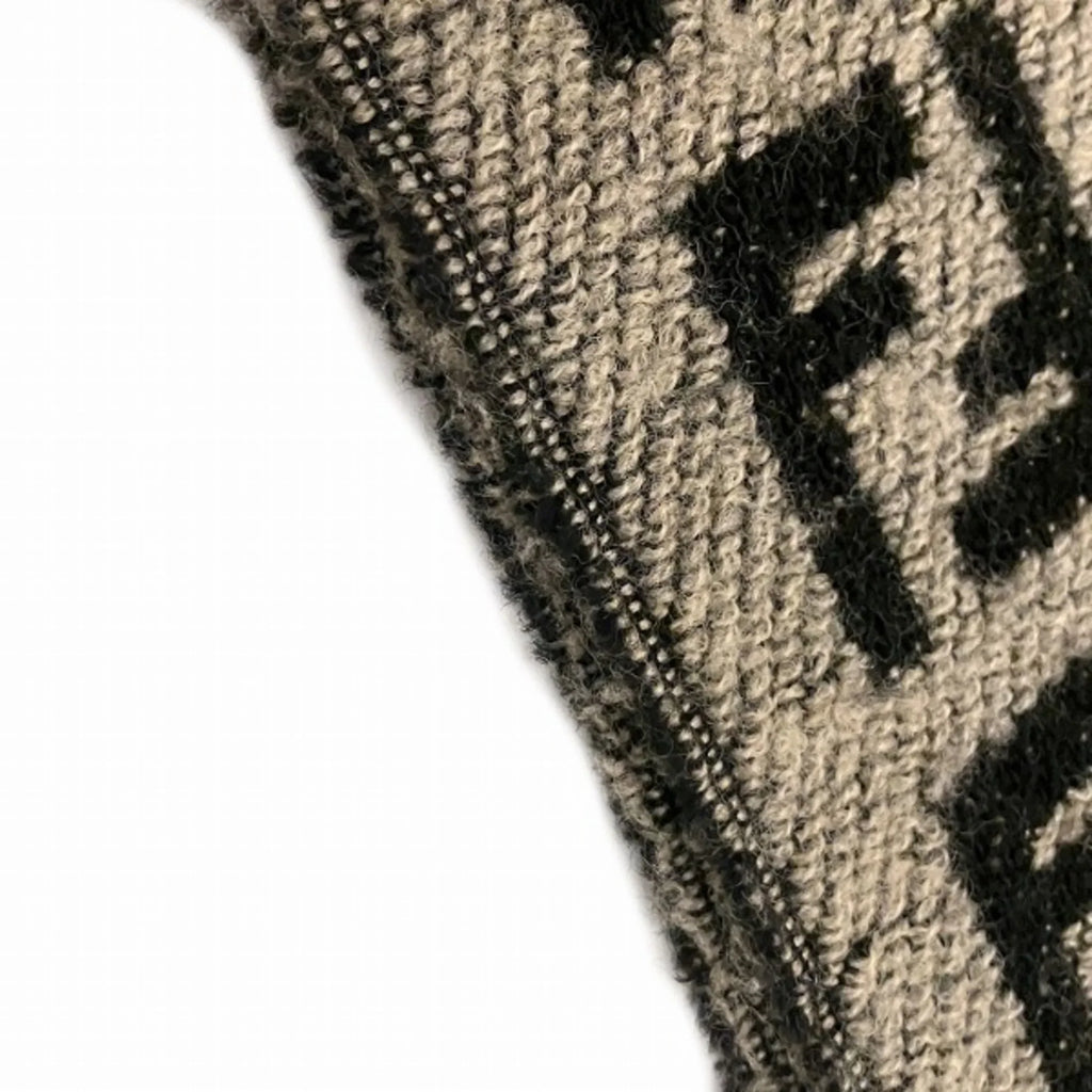 Pre-Owned FENDI Zucca pattern fringe block check brand accessory scarf men's (Good)