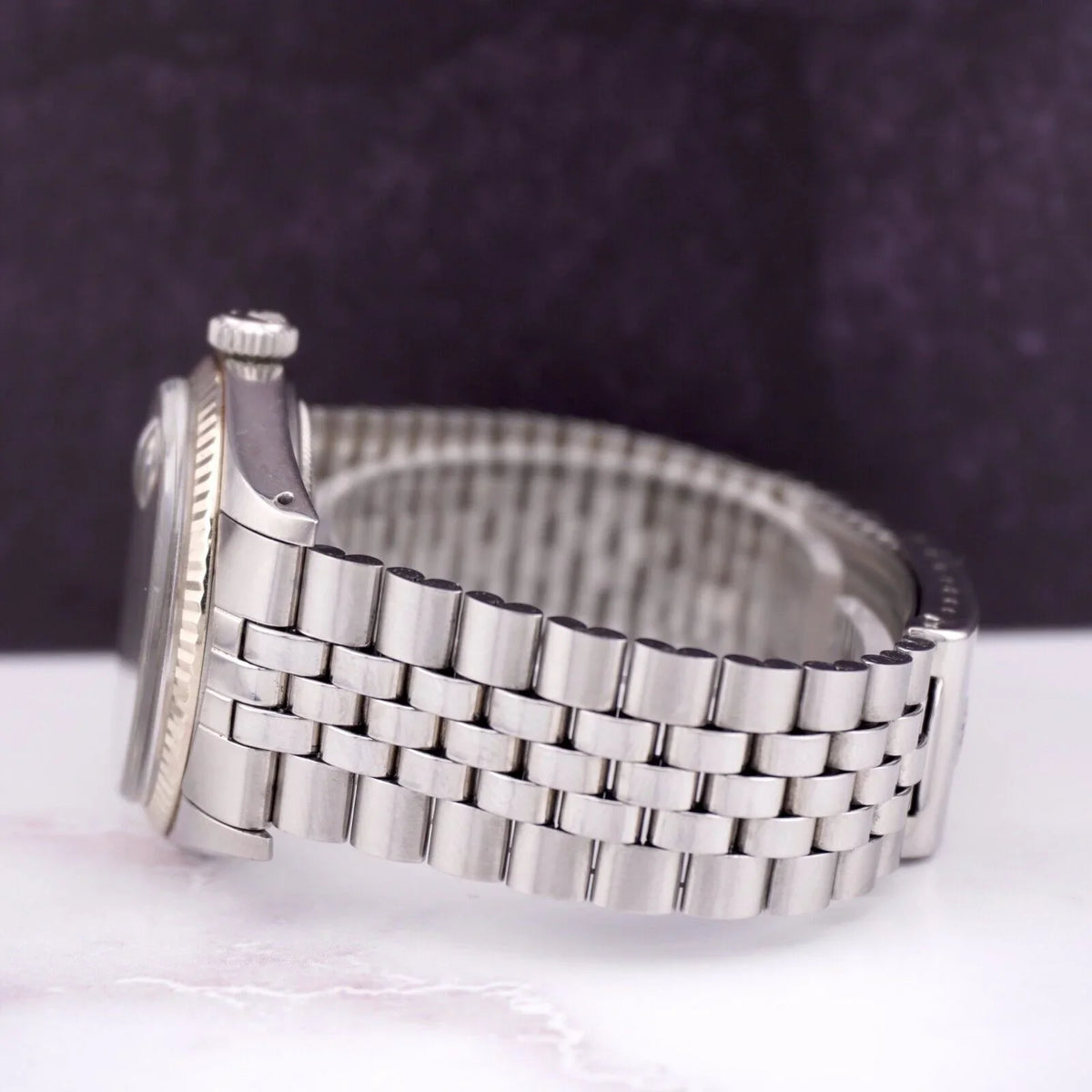 Rolex 36mm Datejust Mens Steel Watch Jubilee Band Silver Linen Dial 1601