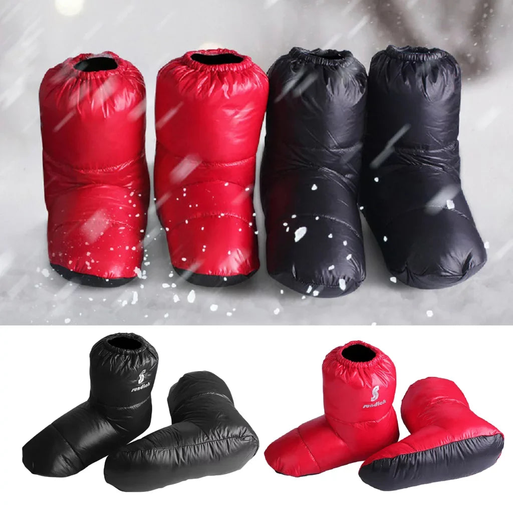 Duck Down Booties Camping Cabin Slippers moisture Warm Long ,
