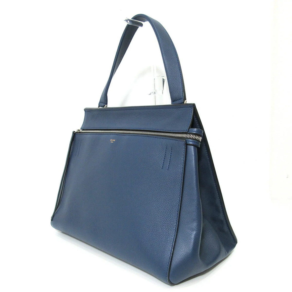 Pre-Owned Celine Bag Edge Medium Handbag Blue Tote One Handle Ladies Calf Leather (Good)