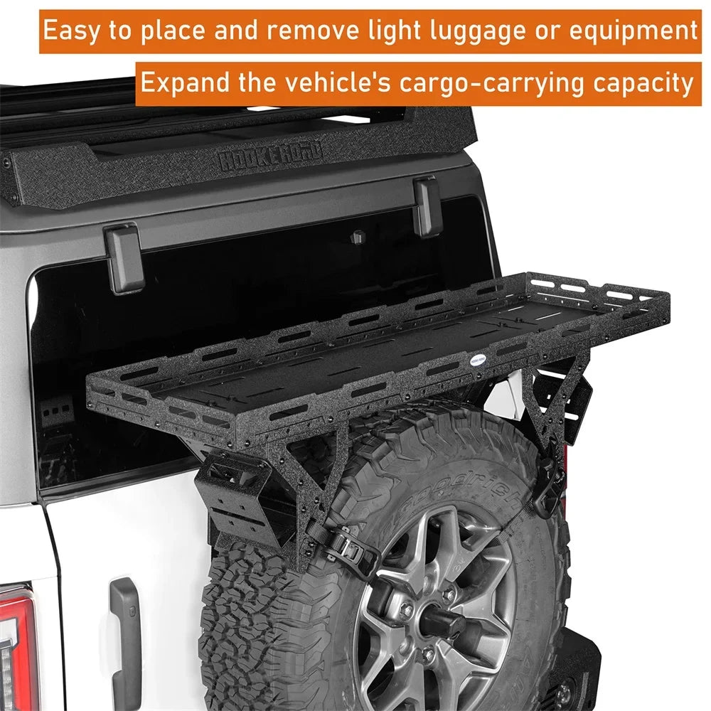 Hooke Road Spare Tire Utility Basket Fit 1976-2024 Jeep Wrangler TJ YJ JK JL  Bronco RV