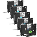 GREENCYCLE 5PK suitable for Brother P-touch Black on Matte Clear 12mm 0.47" TZe-M31 TZ-M31 TZM31 TZeM31 Laminated Label Tape