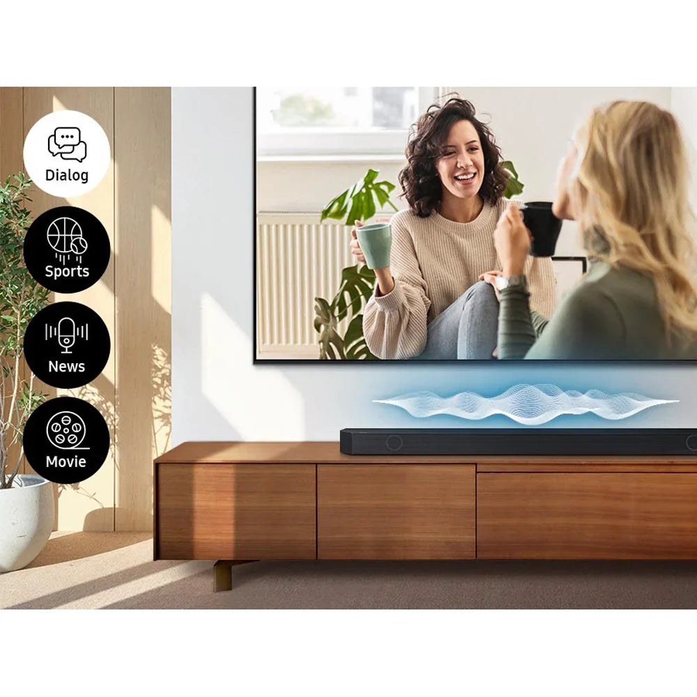 Wireless Dolby ATMOS Soundbar w/ Q-Symphony Bundle with 2 YR CPS Enhanced Protection Pack.  HW-Q800C Q-series 5.1.2 ch