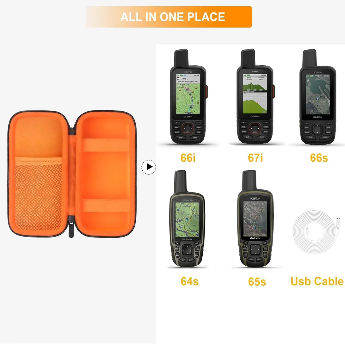 Hard Travel Case for Garmin GPSMAP 67i / 64sx / 66i / 66s / 65s ged Handheld GPS Navigator and Satellite
