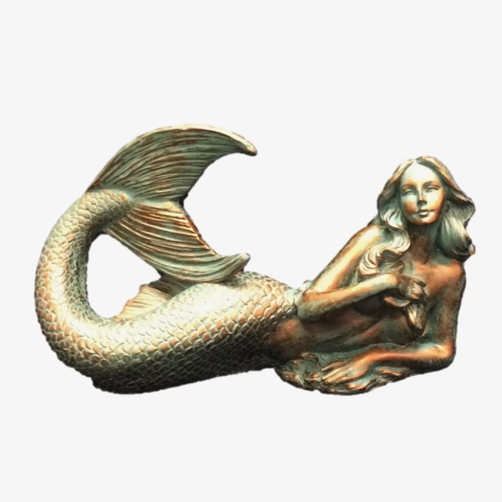 Bronze Patina Sexy Mermaid Nautical Beach Statue. Homestyles 12 in