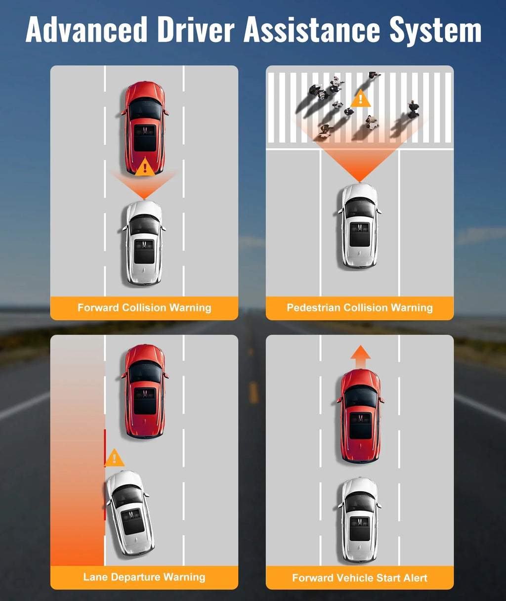 MINIEYE C2M 4K Dash Cam Front and Rear, Dual Dash Camera for Cars 4K+1080P -  AI Collision Avoidance Device, 2.4'' LCD, Built-in 5G WiFi GPS, ADAS, Loop Recording, Super Night Vision, APP OTA Update