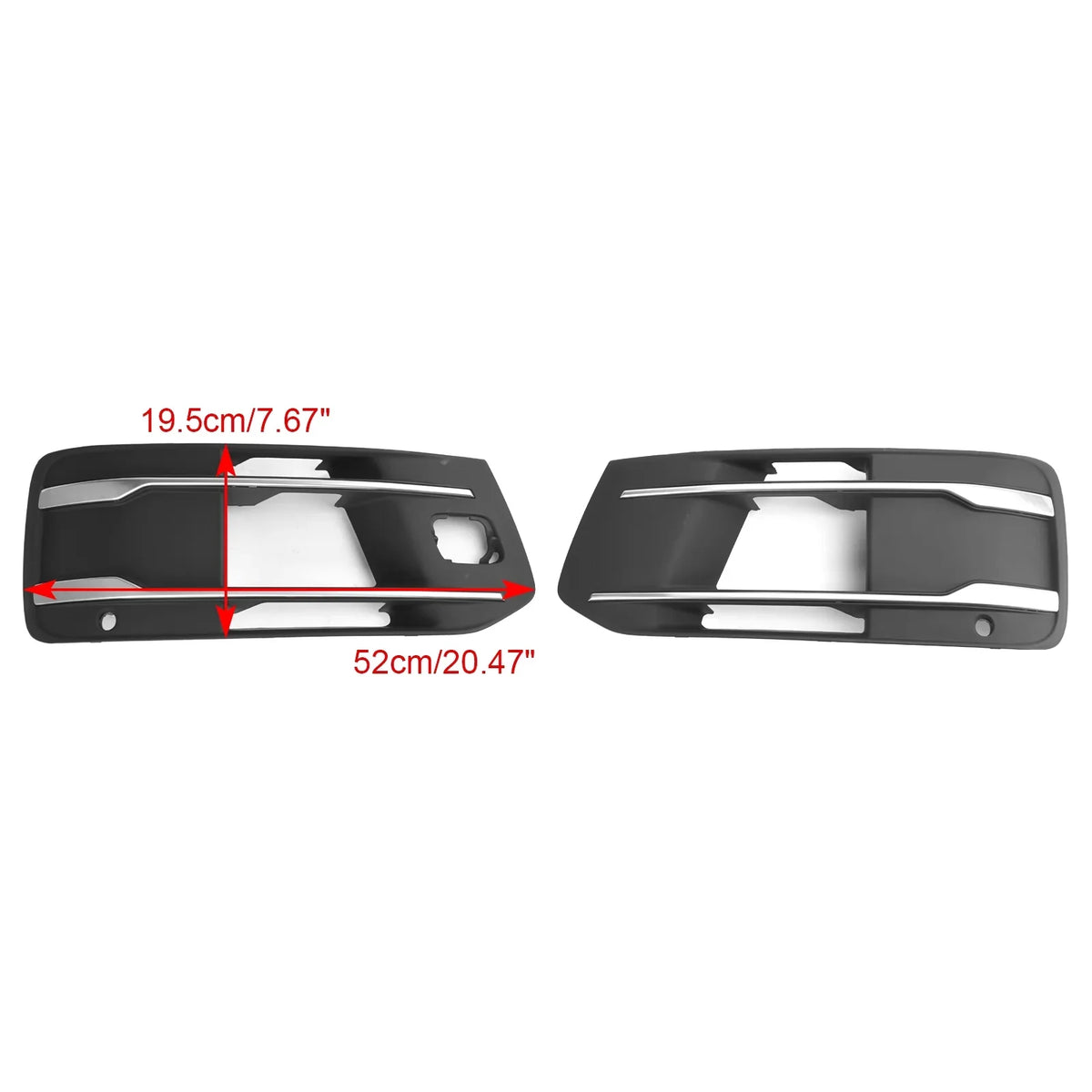 Front Bumper protector Fog Light Grille Bezel Insert Grill Fit for Audi Q7 2016-2019