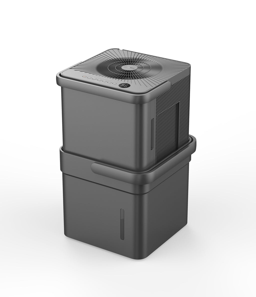 Ft., Gray. Midea 35-Pint Compact Cube Smart Dehumidifier, up to 3500 Sq