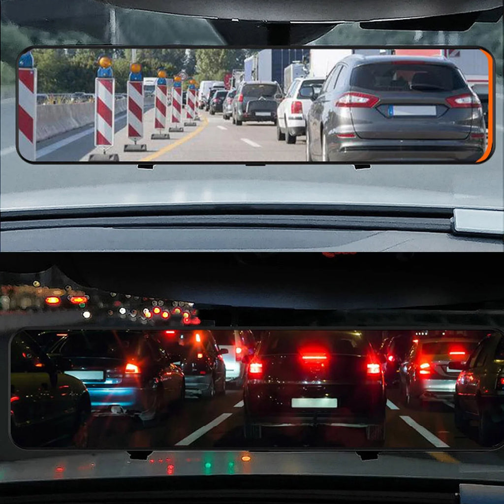 Car Rear View Mirror Camera Dual Dash Cam DVR Video Recorder Driving Recorder with Night Vision Panoramic Rearview Mirror with 4K 12" Full Touch Screen