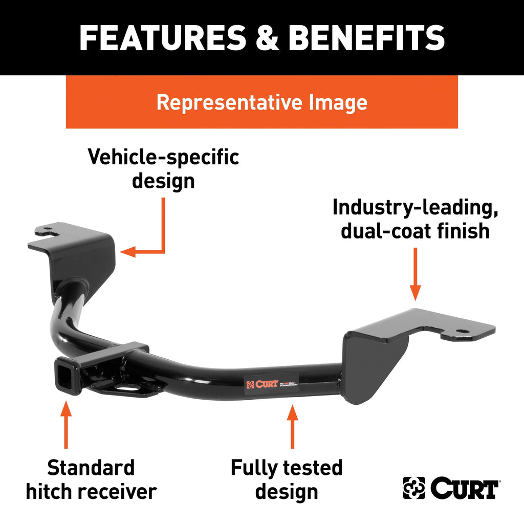 CURT 114333 Class 1 Trailer Hitch with Ball Mount, 1-1/4-Inch Receiver, appropriate with Select Chevrolet Spark